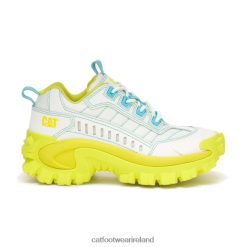 Cat Footwear Ireland 2N040Z121 Caterpillar Intruder Supercharged Shoe Bright White/Pale Lime Yellow Men | Casual Chunky Sneakers
