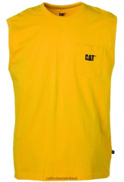 Cat Footwear Ireland 2N040Z232 Caterpillar Trademark Sleeveless Pocket Tee Yellow Men | Tops & Outerwear