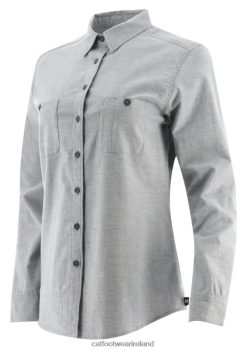 Caterpillar Boots Waterproof 2N040Z312 Caterpillar Oxford Long Sleeve Shirt Denim Blue Women | Tops & Outerwear