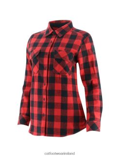 Caterpillar Boots Waterproof 2N040Z318 Caterpillar Buffalo Check Heavyweight Shirt Red Women | Tops & Outerwear
