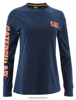 Caterpillar Boots Waterproof 2N040Z321 Caterpillar Trademark Banner Long Sleeve Tee Detroit Blue Women | Tops & Outerwear