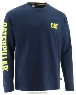 Caterpillar Work Boots Ireland 2N040Z224 Caterpillar Trademark Banner Long Sleeve Tee Blue Men | Tops & Outerwear